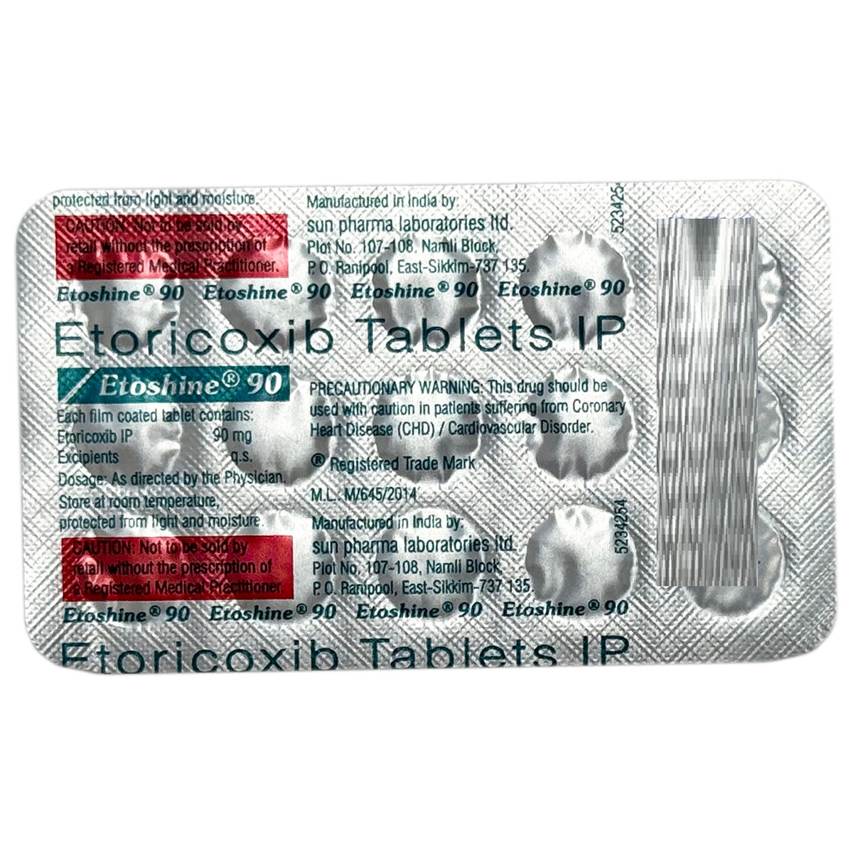 Etoshine 90 Tablet 15's, Pack of 15 TabletS Etoshine 90 Tablet 15's, Pack of 15 TabletS