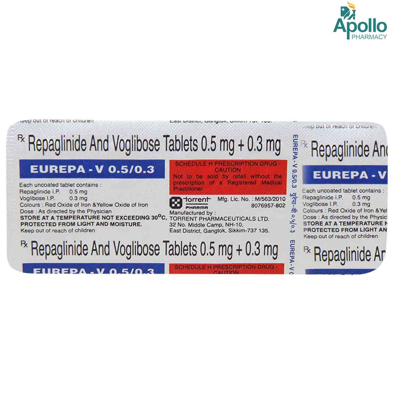 Eurepa-V 0.5/0.3 Tablet 10's, Pack of 10 TabletS Eurepa-V 0.5/0.3 Tablet 10's, Pack of 10 TabletS