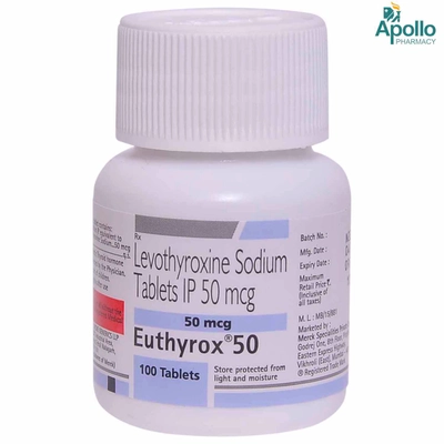 Euthyrox 50 Tablet 100's, Pack of 1 TABLET