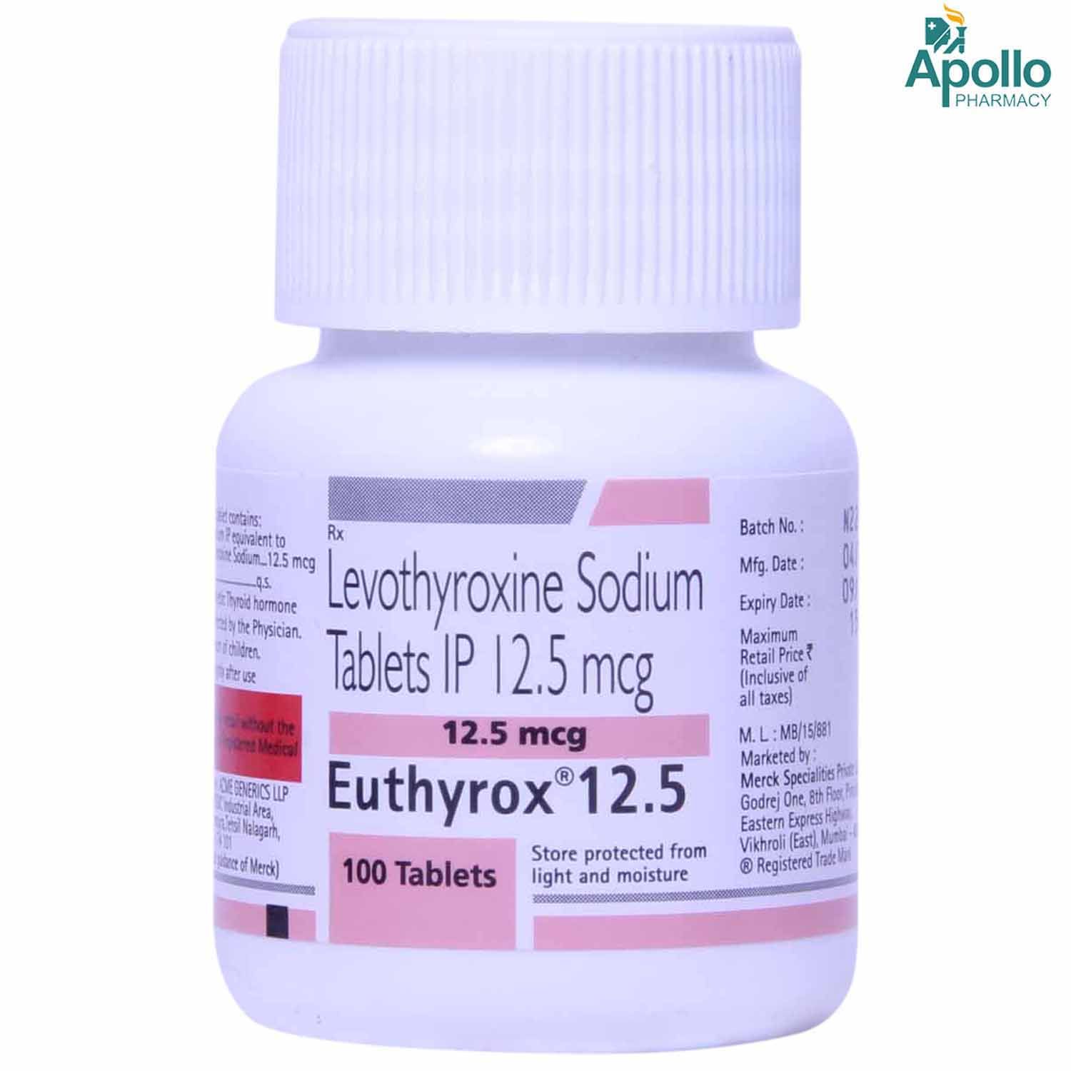 Buy Euthyrox 12.5 Tablet 100's Online