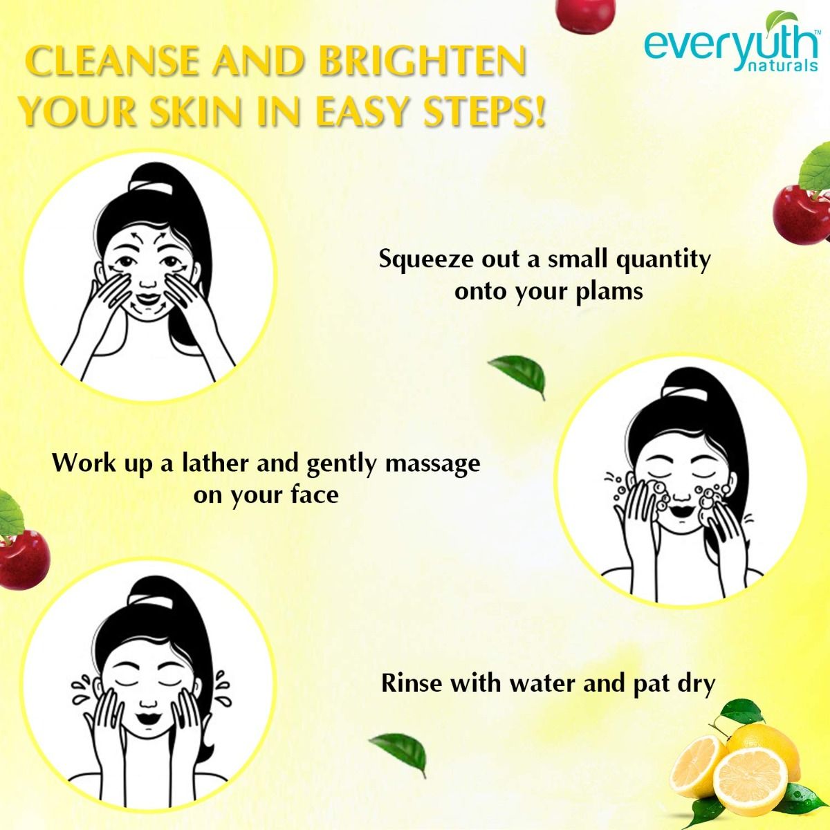 Everyuth Brightening Lemon & Cherry Face Wash, 100 gm Price, Uses, Side