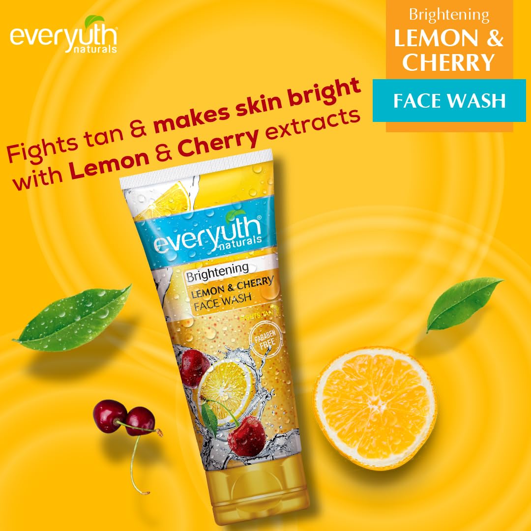 Everyuth Naturals Lemon & Cherry Face Wash 150 gm | Clears Oil, Pack of 1 Everyuth Naturals Lemon & Cherry Face Wash 150 gm | Clears Oil, Pack of 1