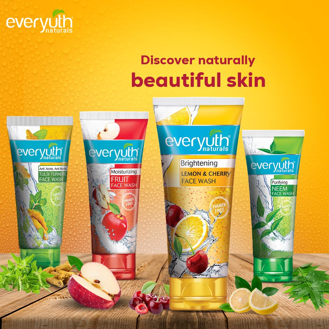 Everyuth Naturals Lemon & Cherry Face Wash 150 gm | Clears Oil, Pack of 1 Everyuth Naturals Lemon & Cherry Face Wash 150 gm | Clears Oil, Pack of 1