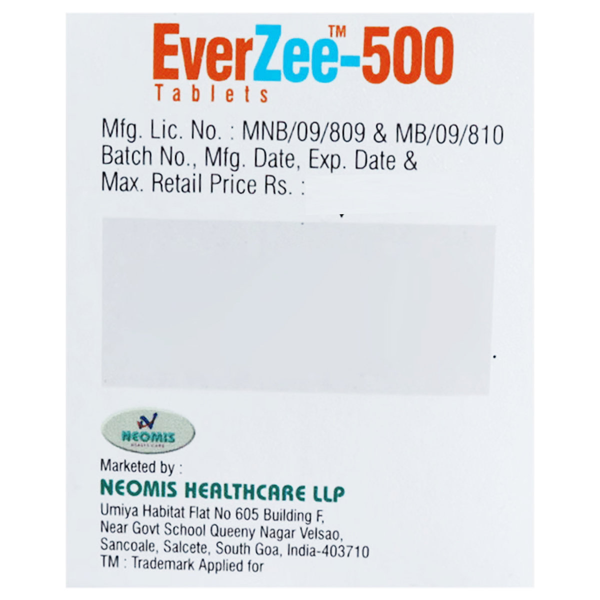 Everzee-500 Tablet 3's, Pack of 3 Everzee-500 Tablet 3's, Pack of 3