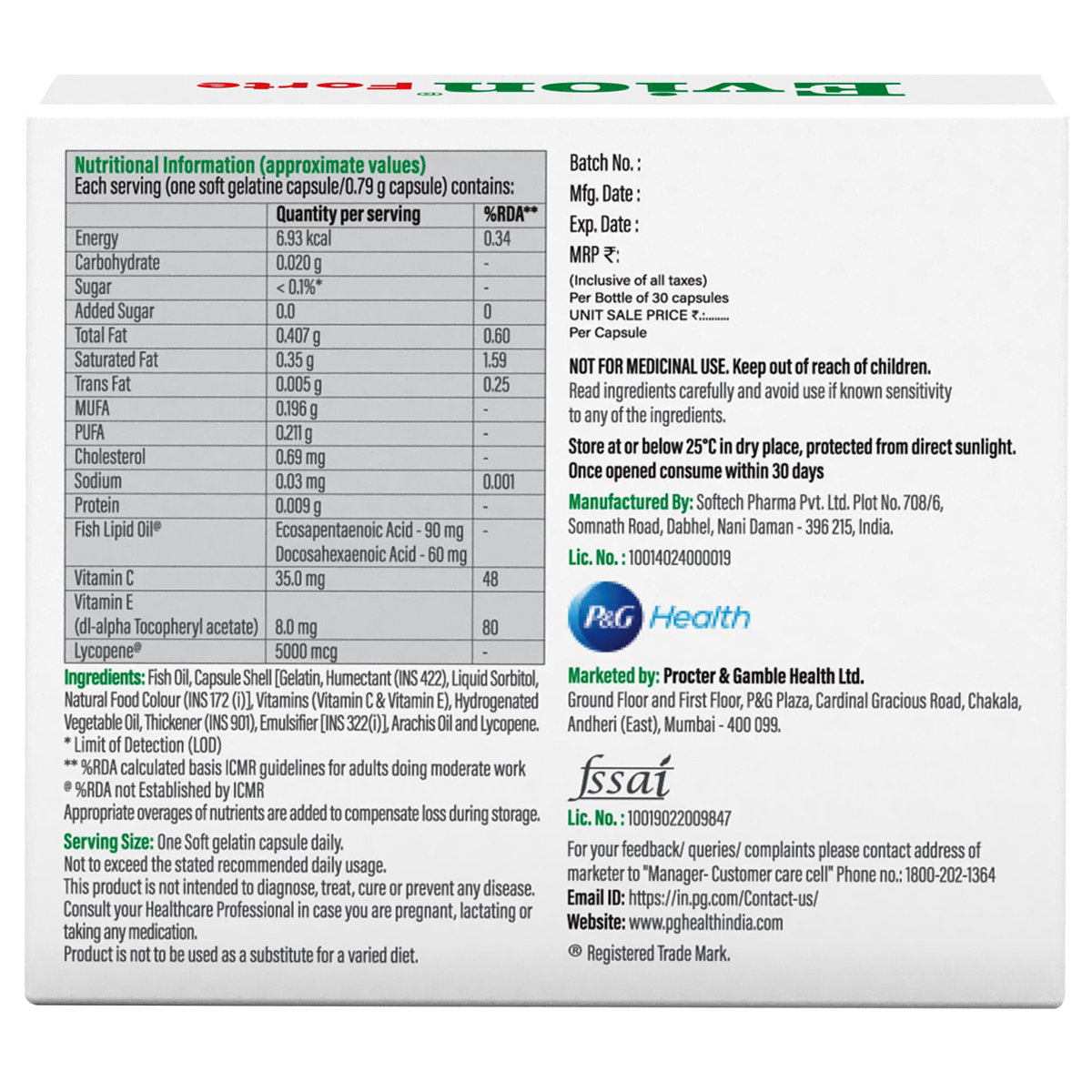 Evion Forte Capsule 10's, Pack of 10 Evion Forte Capsule 10's, Pack of 10