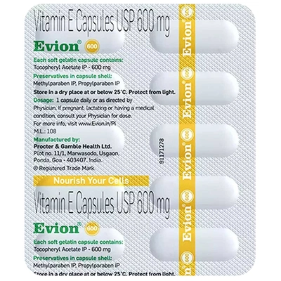 Evion 600 Capsule 10's, Pack of 10 CapsuleS