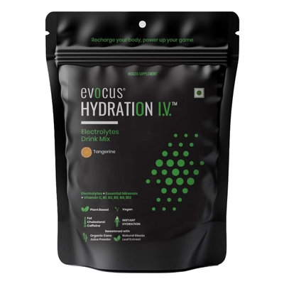 Evocus Hydration I.V. Electrolytes Drink Mix Tangerine Flavour Powder, 42 gm (7gm x 6 Sachet), Pack of 1