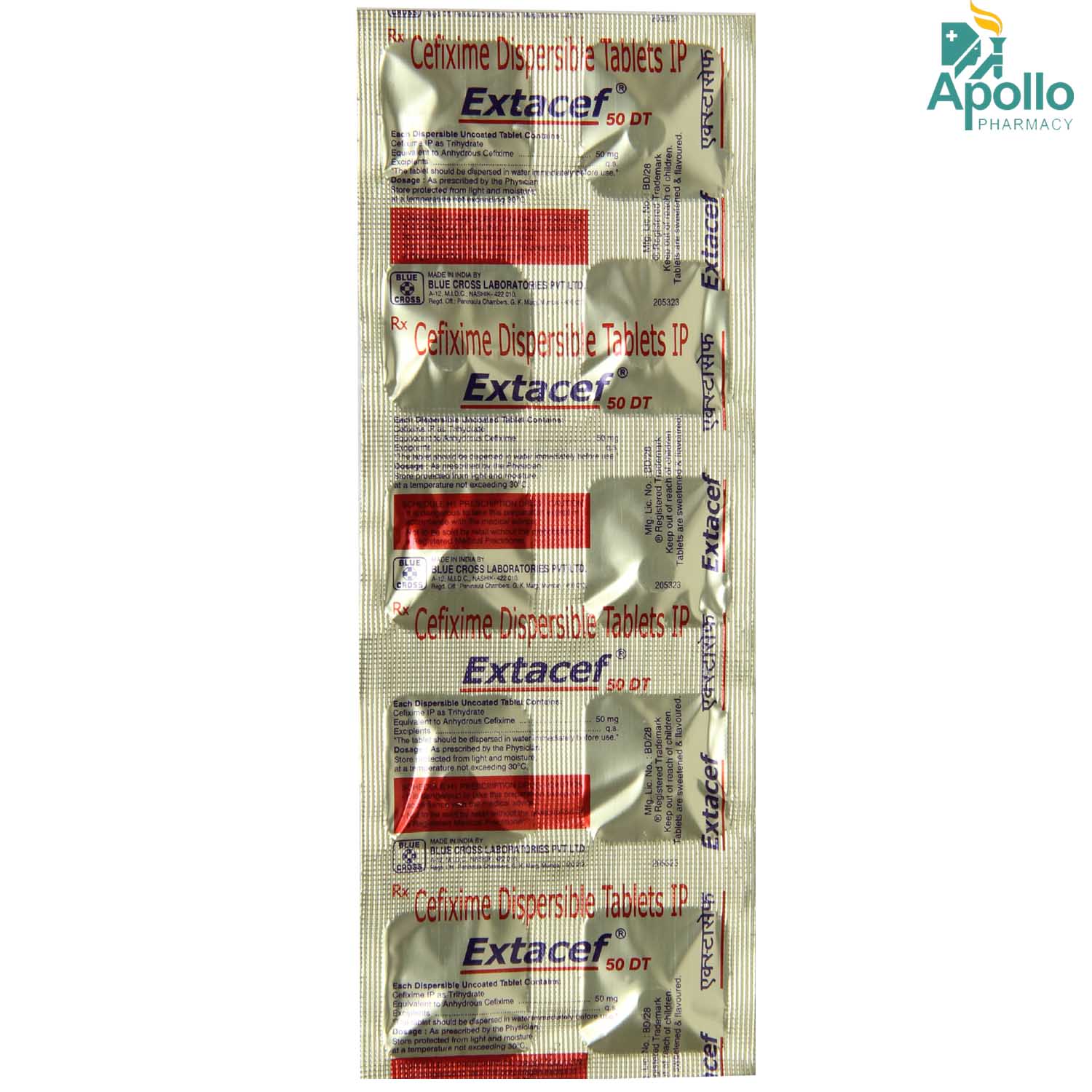 Extacef Dt 50 mg Tablet 10's Price, Uses, Side Effects, Composition