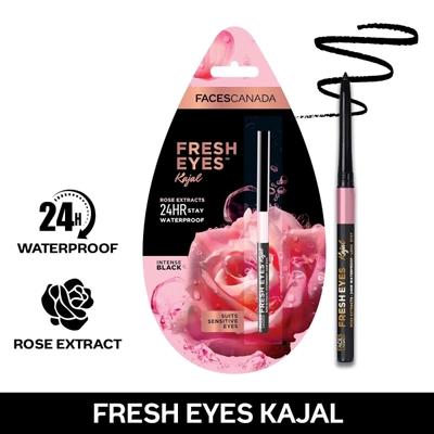 Facescanada Fresh Eyes Kajal Intense Black, 0.35 gm, Pack of 1