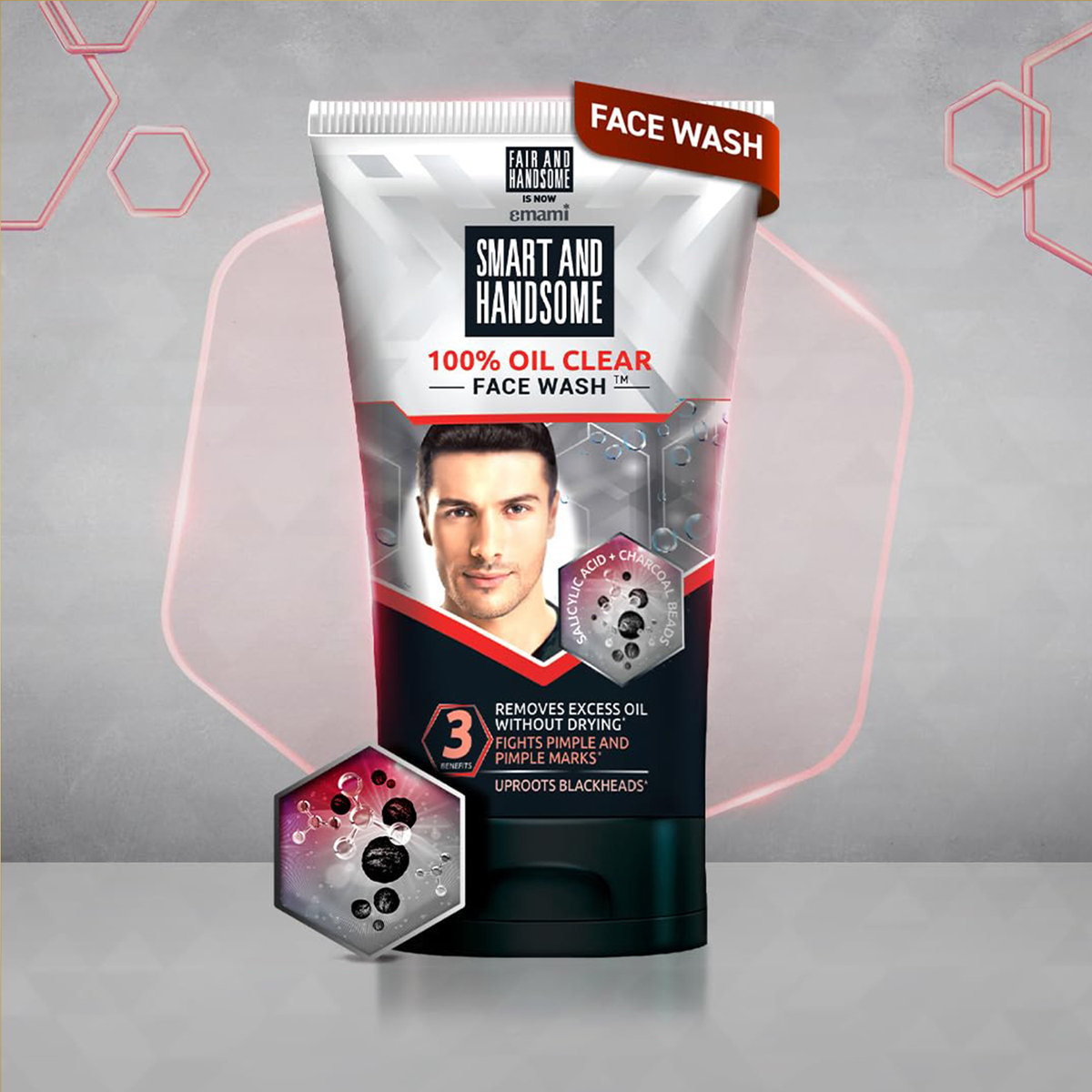 Fair and Handsome 100% Oil Clear Instant Radiance Face Wash, 100 gm, Pack of 1 Fair and Handsome 100% Oil Clear Instant Radiance Face Wash, 100 gm, Pack of 1