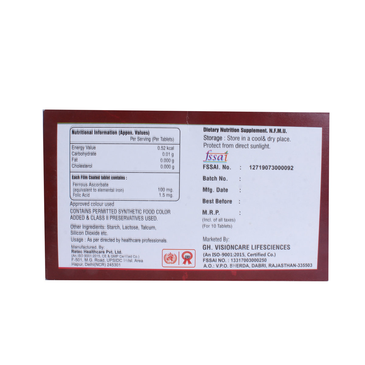 Fanfer XT Tablet 10's, Pack of 10 TABLETS Fanfer XT Tablet 10's, Pack of 10 TABLETS