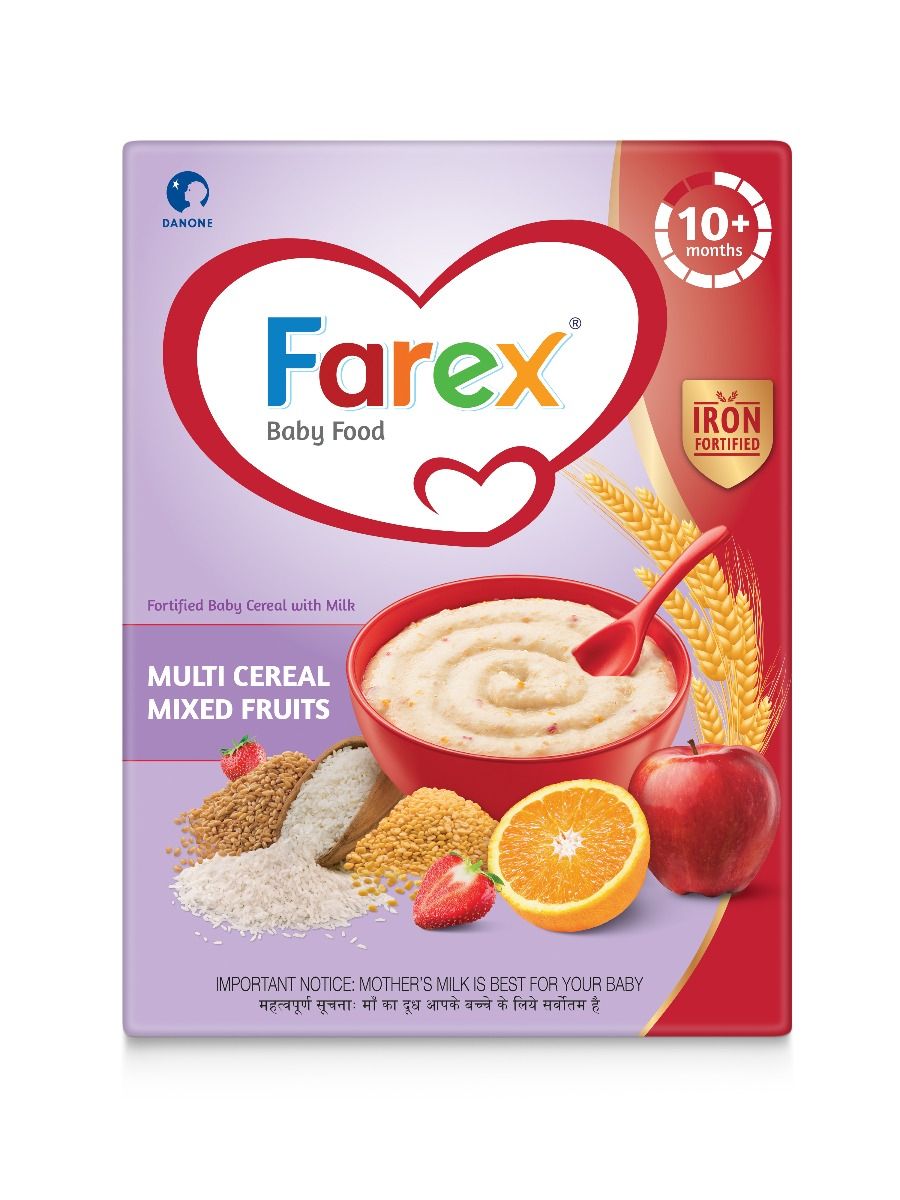 Farex Multi Cereal Mixed Fruits Baby Cereal 10+ Months, 300 gm Refill