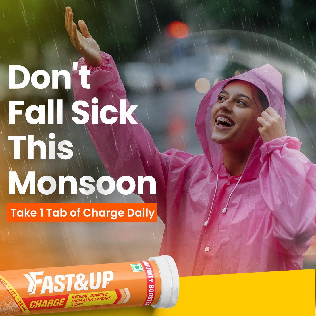 Fast&Up Charge Natural Vitamin C Orange Flavour 20 Effervescent Tablets | Amla Extract, For Immunity, Pack of 1 TABLET Fast&Up Charge Natural Vitamin C Orange Flavour 20 Effervescent Tablets | Amla Extract, For Immunity, Pack of 1 TABLET