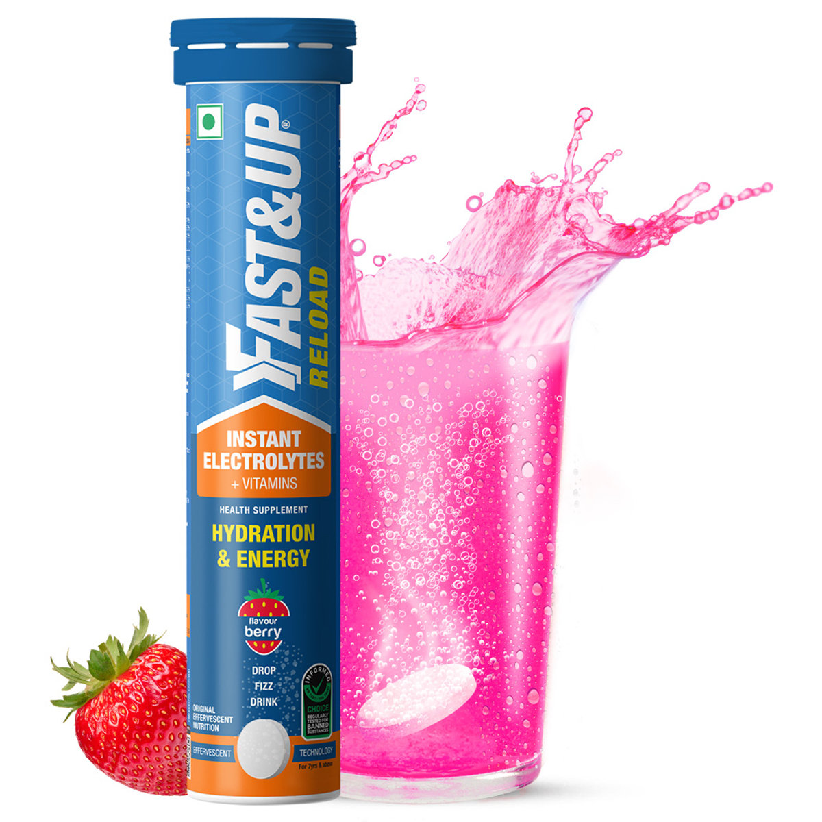 Fast&Up Reload Low Sugar Energy Drink & Instant Hydration Berry Flavour, 20 Effervescent Tablets, Pack of 1 Fast&Up Reload Low Sugar Energy Drink & Instant Hydration Berry Flavour, 20 Effervescent Tablets, Pack of 1