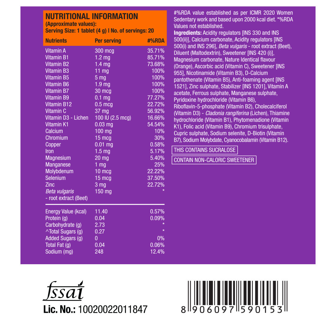 Fast&Up Vitalize 21 Multivitamins for Daily Health & Wellbeing Orange Flavour, 20 Effervescent Tablets, Pack of 1 Fast&Up Vitalize 21 Multivitamins for Daily Health & Wellbeing Orange Flavour, 20 Effervescent Tablets, Pack of 1