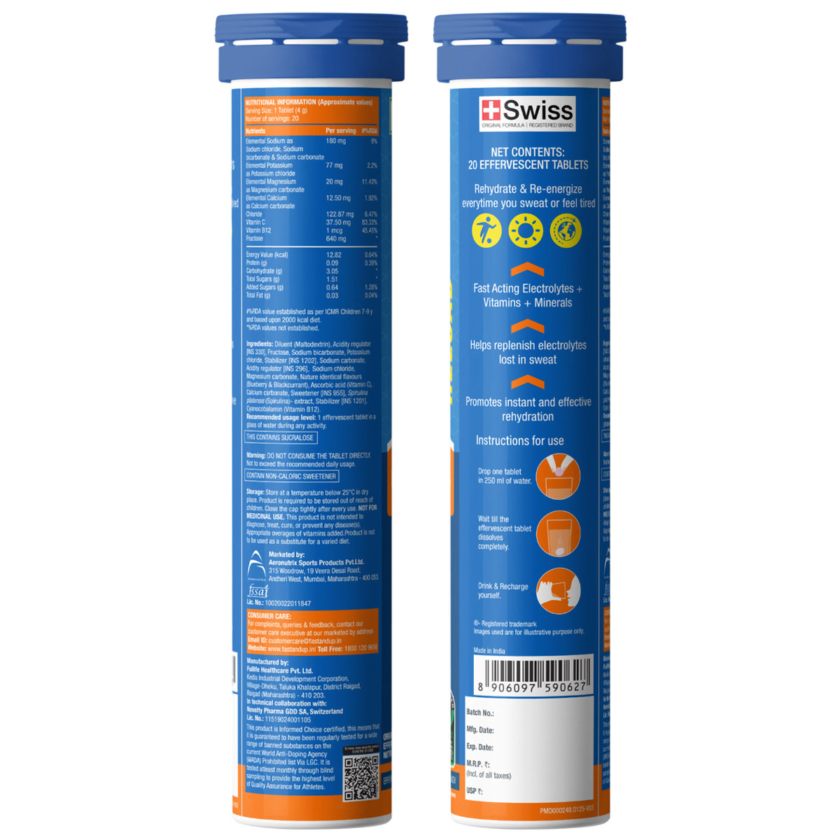 Fast&Up Reload Low Sugar Energy Drink & Instant Hydration Lime & Lemon Flavour, 20 Effervescent Tablets, Pack of 1 Fast&Up Reload Low Sugar Energy Drink & Instant Hydration Lime & Lemon Flavour, 20 Effervescent Tablets, Pack of 1