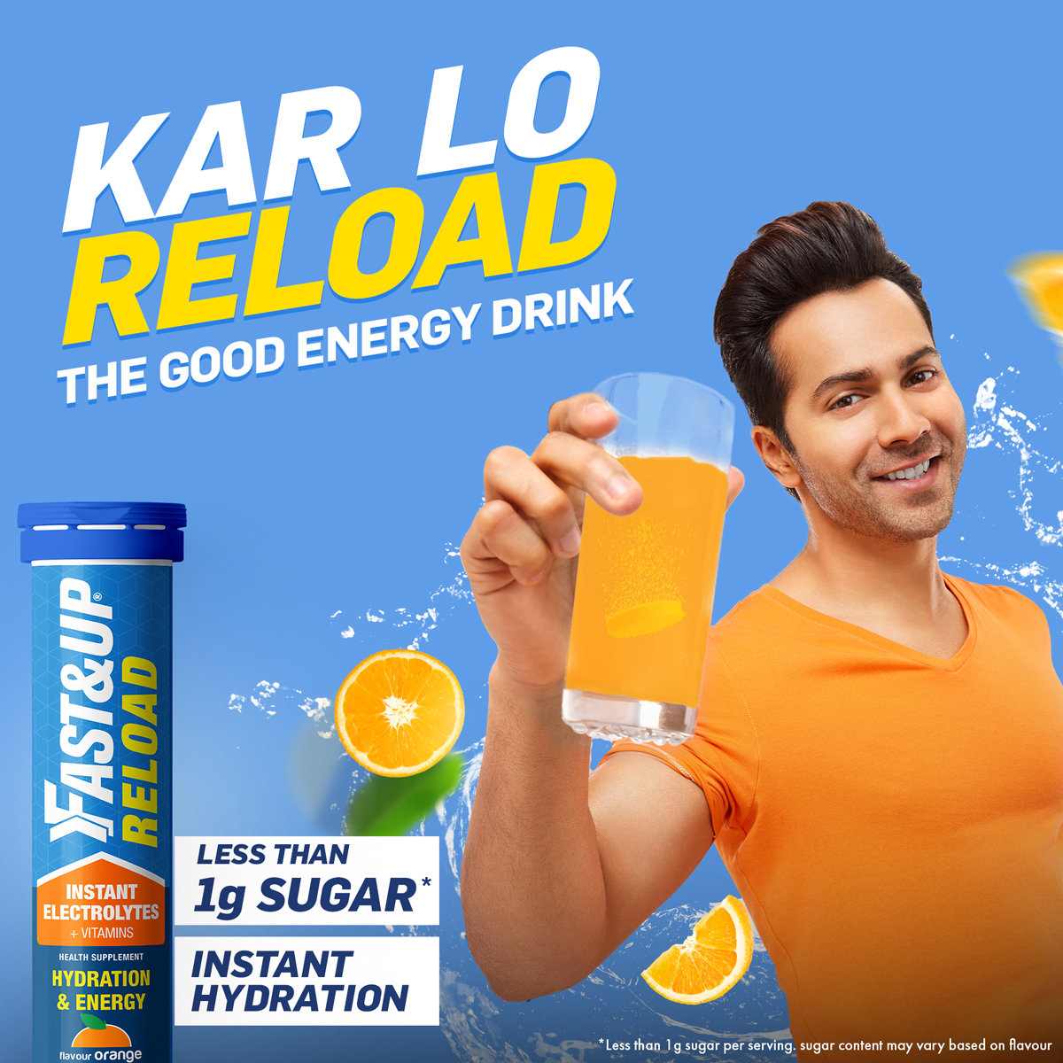 Fast&Up Reload Low Sugar Energy Drink & Instant Hydration Lemon Flavour, 20 Effervescent Tablets, Pack of 1 Fast&Up Reload Low Sugar Energy Drink & Instant Hydration Lemon Flavour, 20 Effervescent Tablets, Pack of 1
