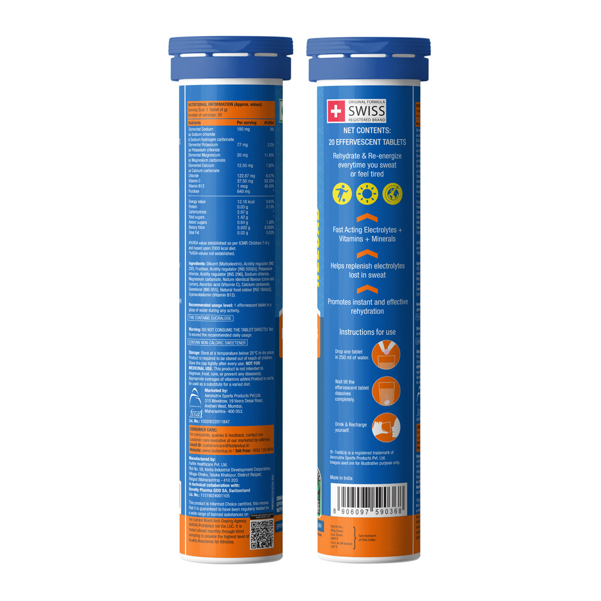 Fast&Up Reload Low Sugar Energy Drink & Instant Hydration Lemon Flavour, 20 Effervescent Tablets, Pack of 1 Fast&Up Reload Low Sugar Energy Drink & Instant Hydration Lemon Flavour, 20 Effervescent Tablets, Pack of 1