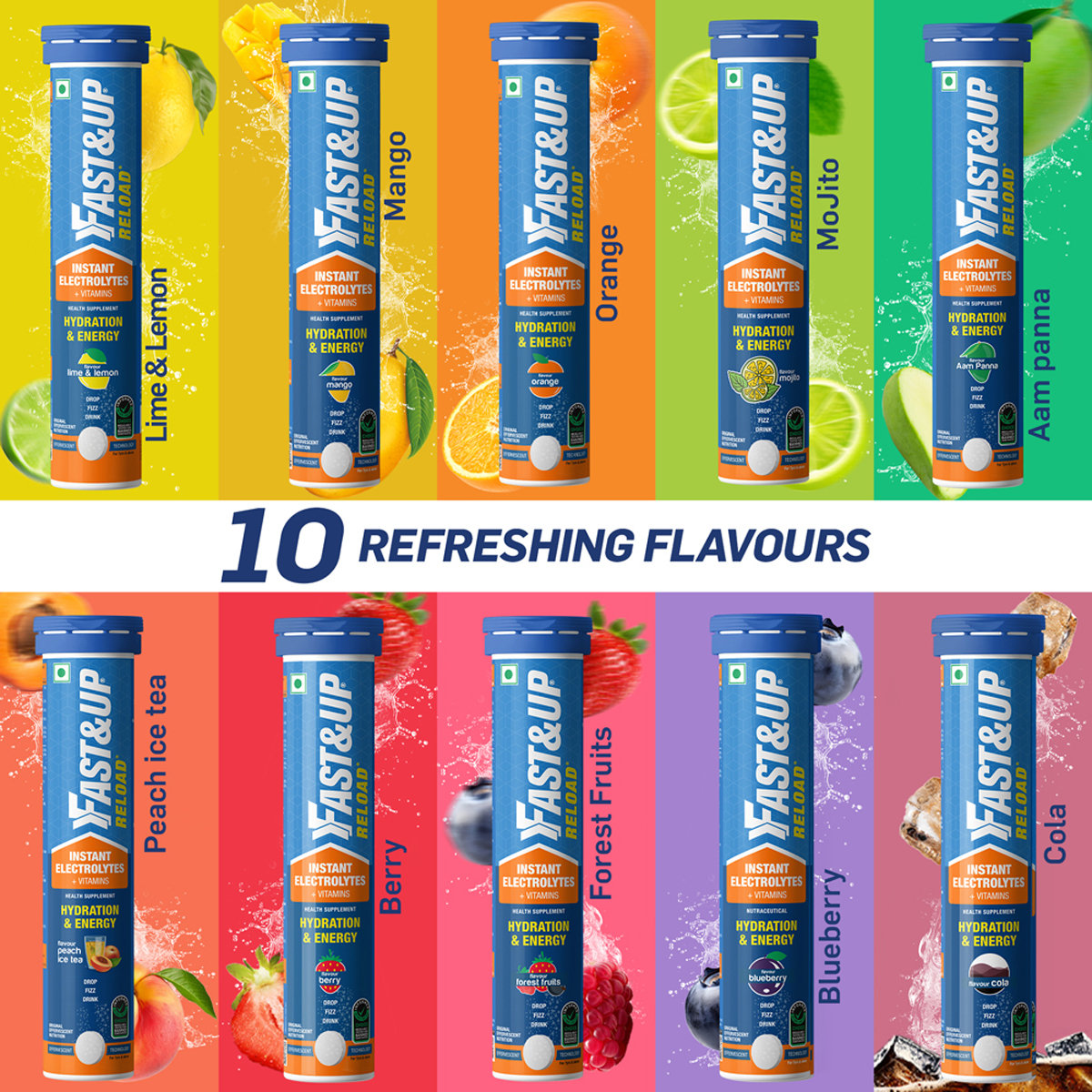 Fast&Up Reload Low Sugar Energy Drink & Instant Hydration Berry Flavour, 20 Effervescent Tablets, Pack of 1 Fast&Up Reload Low Sugar Energy Drink & Instant Hydration Berry Flavour, 20 Effervescent Tablets, Pack of 1