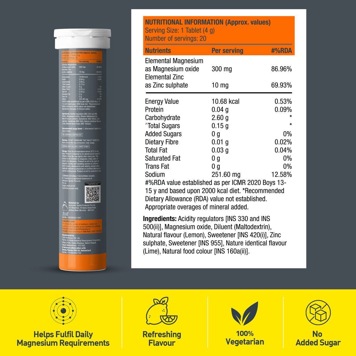 Fast&Up Magnesio Magnesium and Zinc for Muscle Health and Stress, 20 Effervescent Tablets, Pack of 1 Fast&Up Magnesio Magnesium and Zinc for Muscle Health and Stress, 20 Effervescent Tablets, Pack of 1