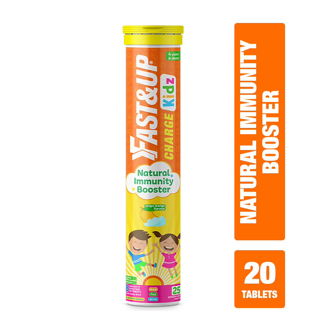 Fast&Up Charge Kidz Magic Mango Flavour, 25 Effervescent Tablets, Pack of 1 Fast&Up Charge Kidz Magic Mango Flavour, 25 Effervescent Tablets, Pack of 1
