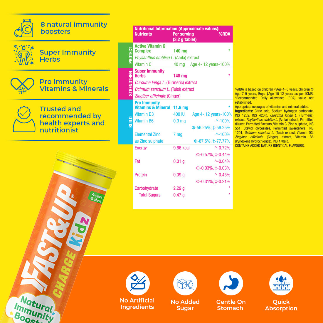 Fast&Up Charge Kidz Magic Mango Flavour, 25 Effervescent Tablets, Pack of 1 Fast&Up Charge Kidz Magic Mango Flavour, 25 Effervescent Tablets, Pack of 1