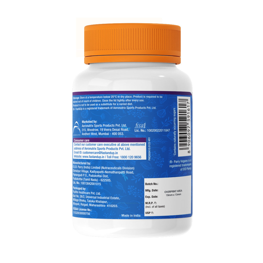 Fast&Up Plant Based B12, 60 Tablets | Vitamin B12 | 100% Natural, Preservative Free, Pack of 1 Fast&Up Plant Based B12, 60 Tablets | Vitamin B12 | 100% Natural, Preservative Free, Pack of 1