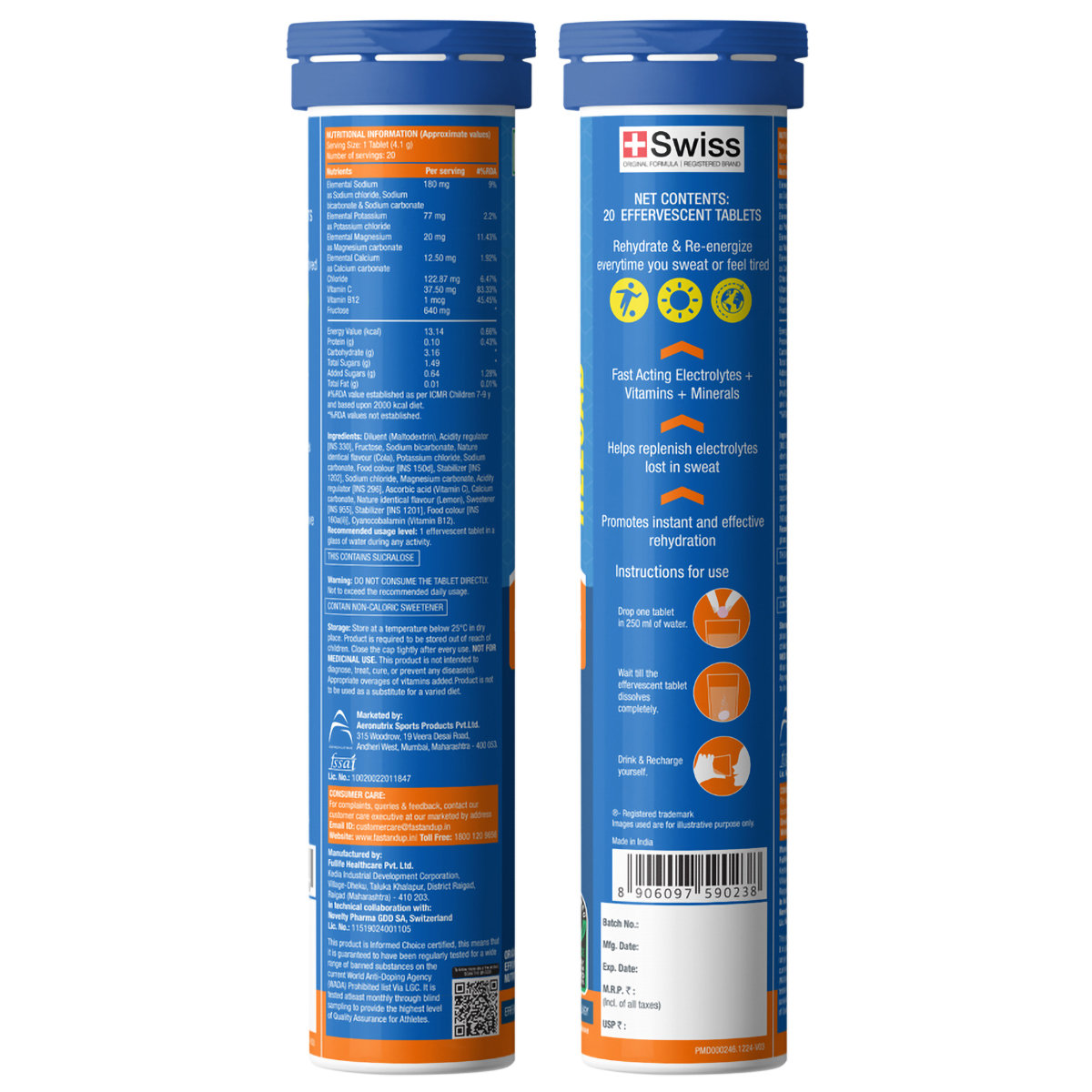 Fast&Up Reload Low Sugar Energy Drink & Instant Hydration Orange Flavour, 20 Effervescent Tablets, Pack of 1 Fast&Up Reload Low Sugar Energy Drink & Instant Hydration Orange Flavour, 20 Effervescent Tablets, Pack of 1