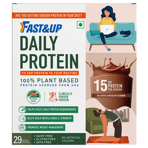 Fast&amp;Up Daily Protein Delicious Chocolate Flavour Powder, 150 gm, Pack of 1