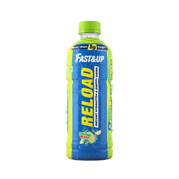 Fast&Up Reload Low Sugar Ready to Drink Instant Energy & Hydration Lemon Flavour, 500 ml