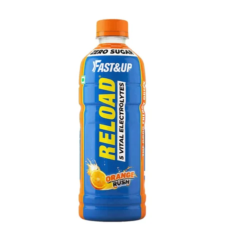 Fast&Up Reload Zero Sugar Ready to Drink Instant Energy & Hydration Orange Flavour, 500 ml
