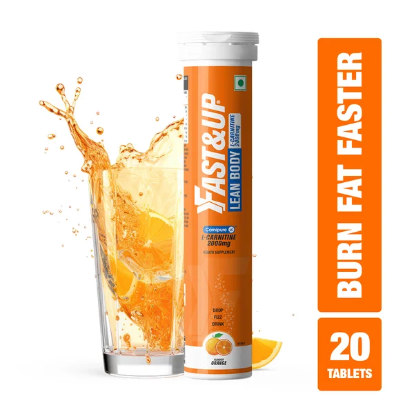 Fast&Up Lean Body with L-Carnitine 2000mg Orange Flavor Effervescent Tablets, 20 Count