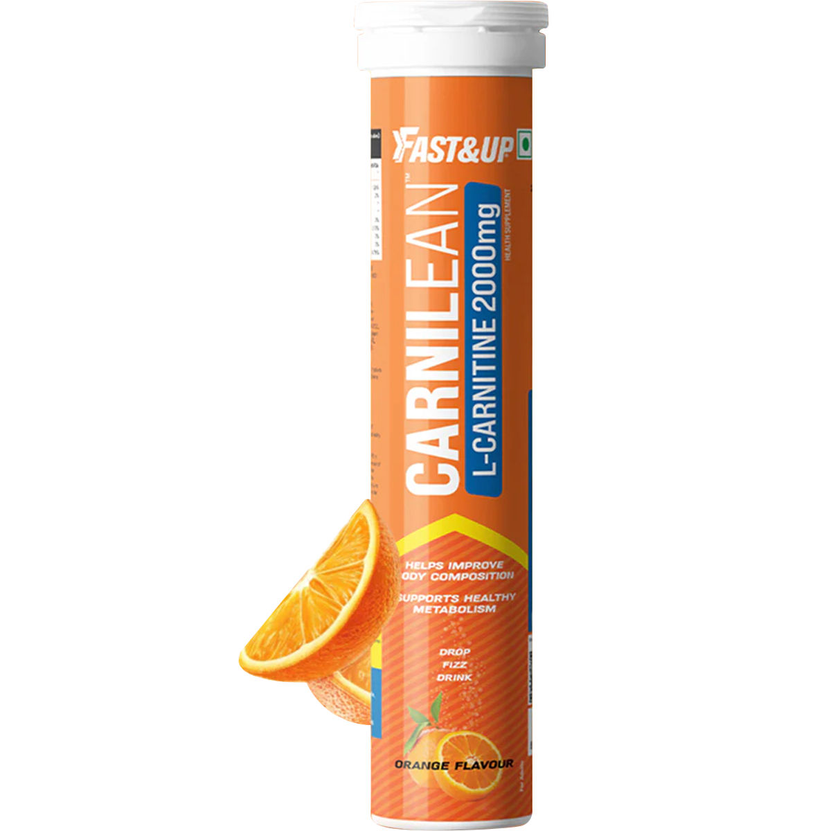 fast&up l-carnitine price india 2000mg Orange Flavour, 20 Effervescent Tablets | Premium Carnipure Carnitine Supplement ANAiRUi Vitamin C Glutathione Gummies:50 Gummies carni lean