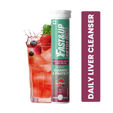 Fast&Up Liver Detox Mixed Berry Flavor Effervescent Tablets, 20 Count