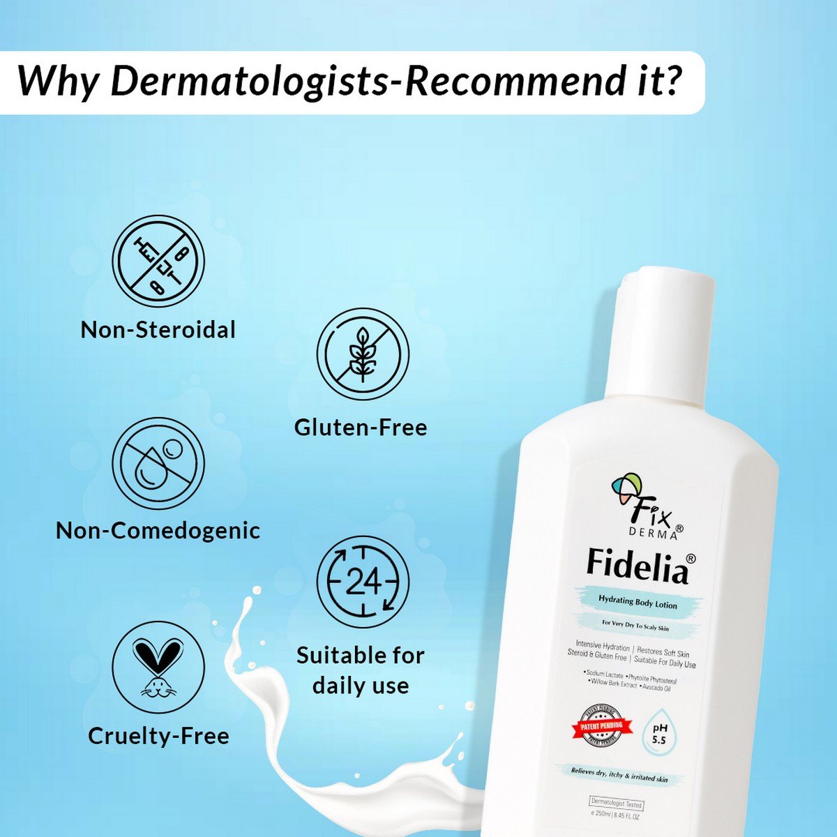 Fixderma Fidelia Hydrating Body Lotion, 250 ml, Pack of 1 Fixderma Fidelia Hydrating Body Lotion, 250 ml, Pack of 1