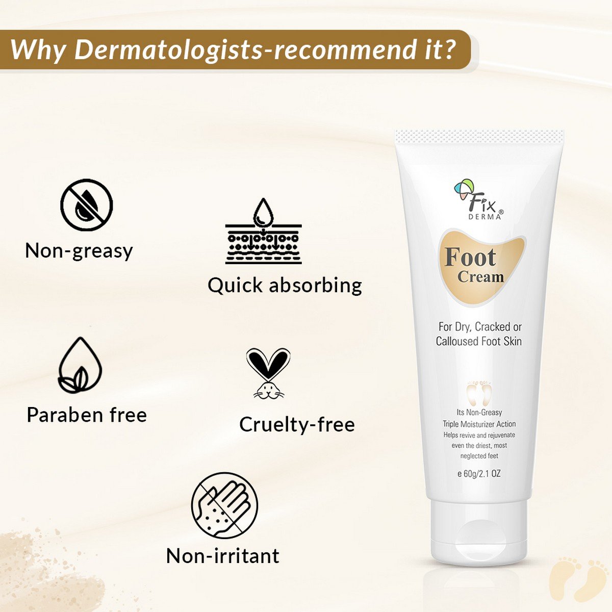 FixDerma Foot Cream, 60 gm, Pack of 1 FixDerma Foot Cream, 60 gm, Pack of 1