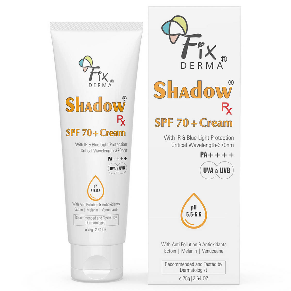 Fixderma Shadow SPF 70+ PA++++ Cream 75 gm, Pack of 1 Fixderma Shadow SPF 70+ PA++++ Cream 75 gm, Pack of 1