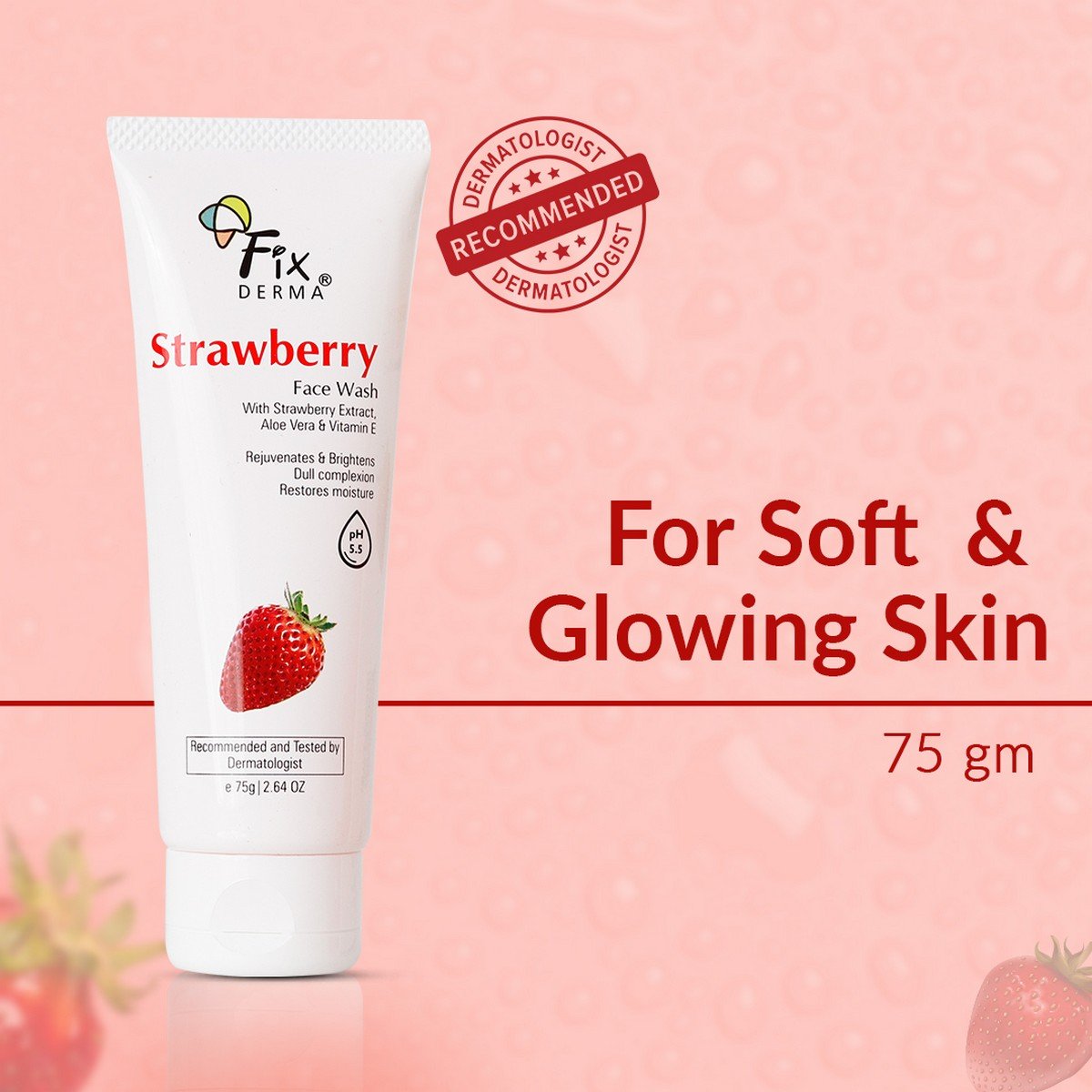 Fixderma Strawberry Face Wash 75 gm, Pack of 1 Fixderma Strawberry Face Wash 75 gm, Pack of 1
