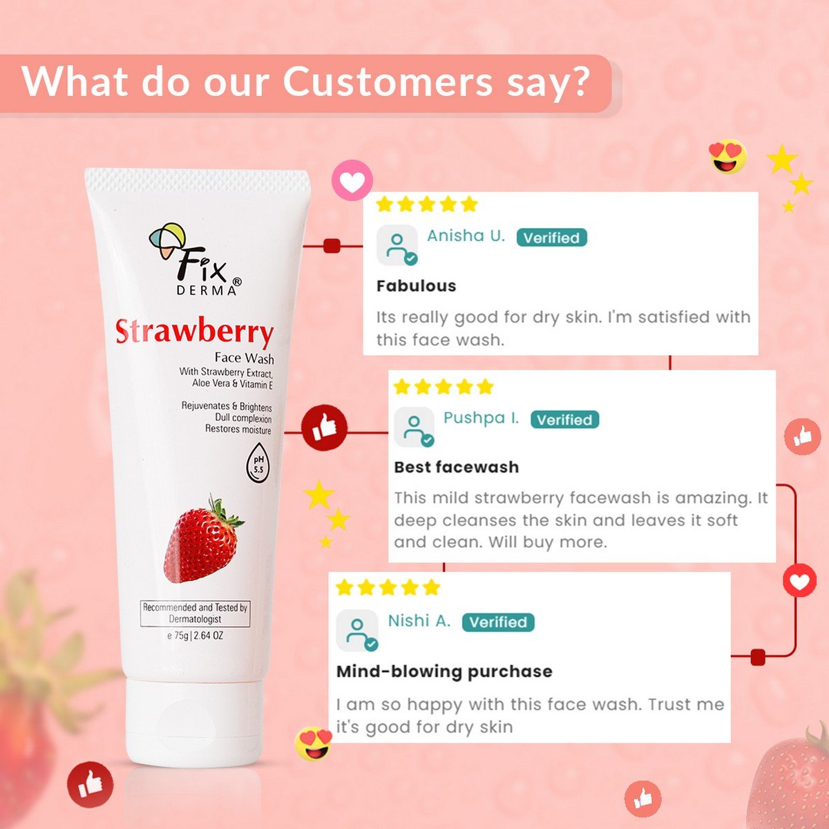 Fixderma Strawberry Face Wash 75 gm, Pack of 1 Fixderma Strawberry Face Wash 75 gm, Pack of 1