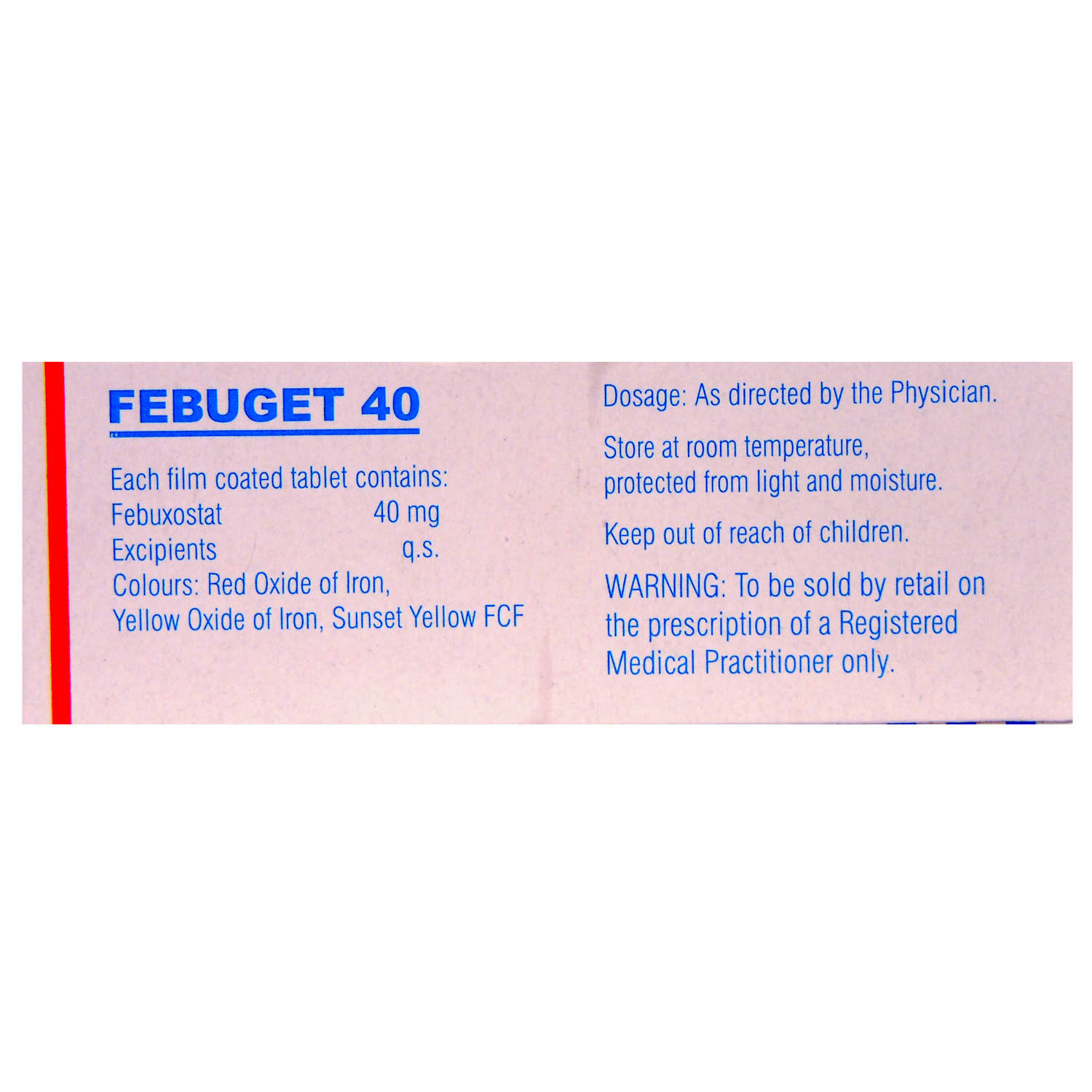 Febuget 40 Tablet 10's, Pack of 10 TABLETS Febuget 40 Tablet 10's, Pack of 10 TABLETS