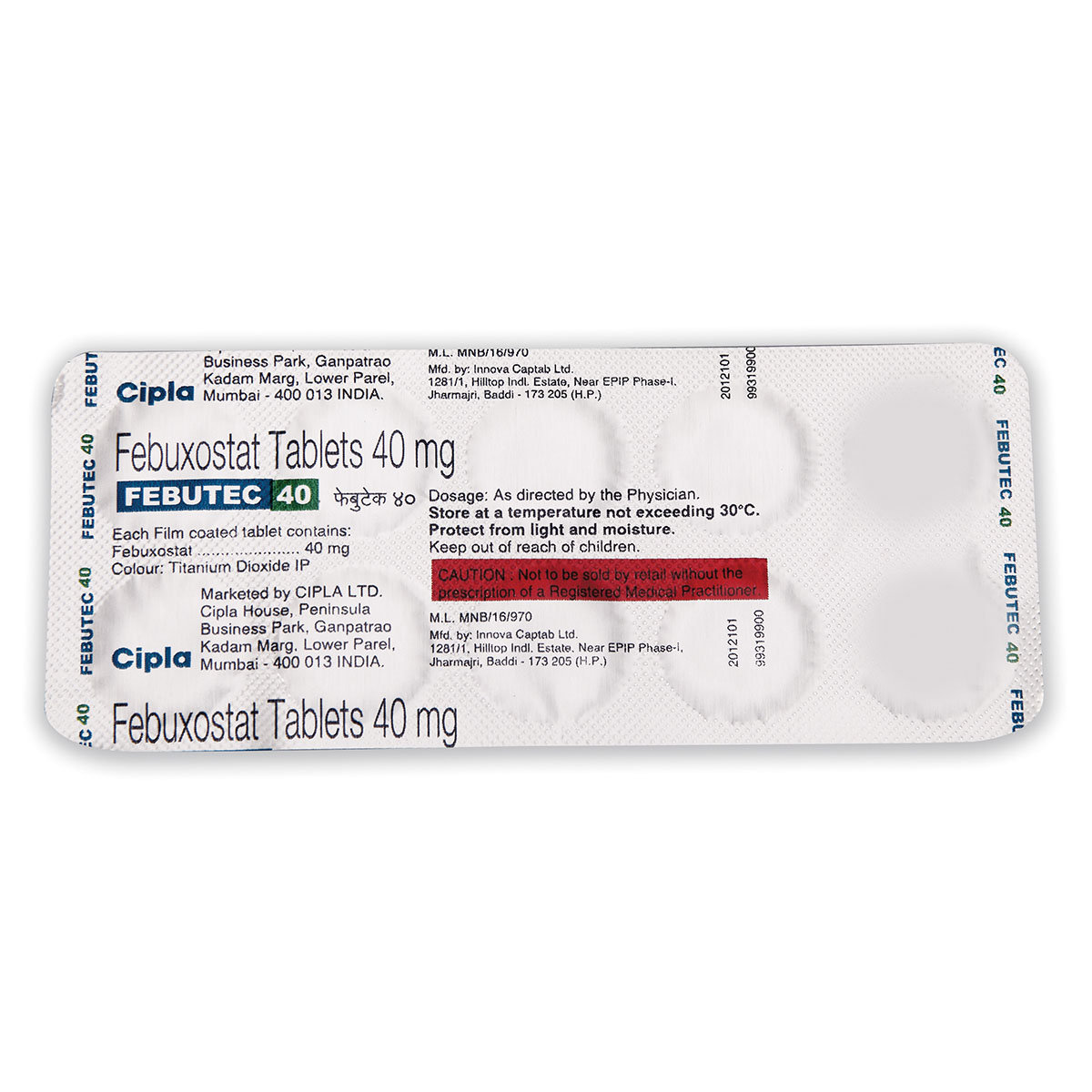 Febutec 40 Tablet 10's, Pack of 10 TABLETS Febutec 40 Tablet 10's, Pack of 10 TABLETS