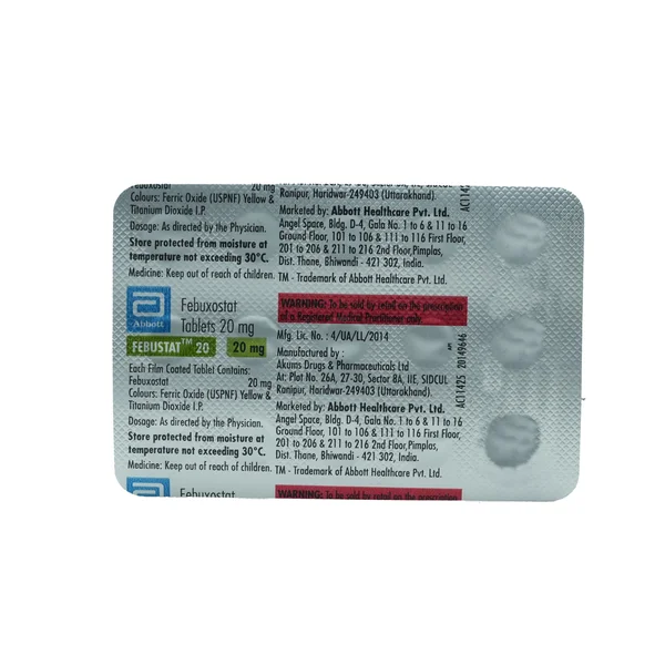 Febustat 20 Tablet 15's, Pack of 15 TabletS