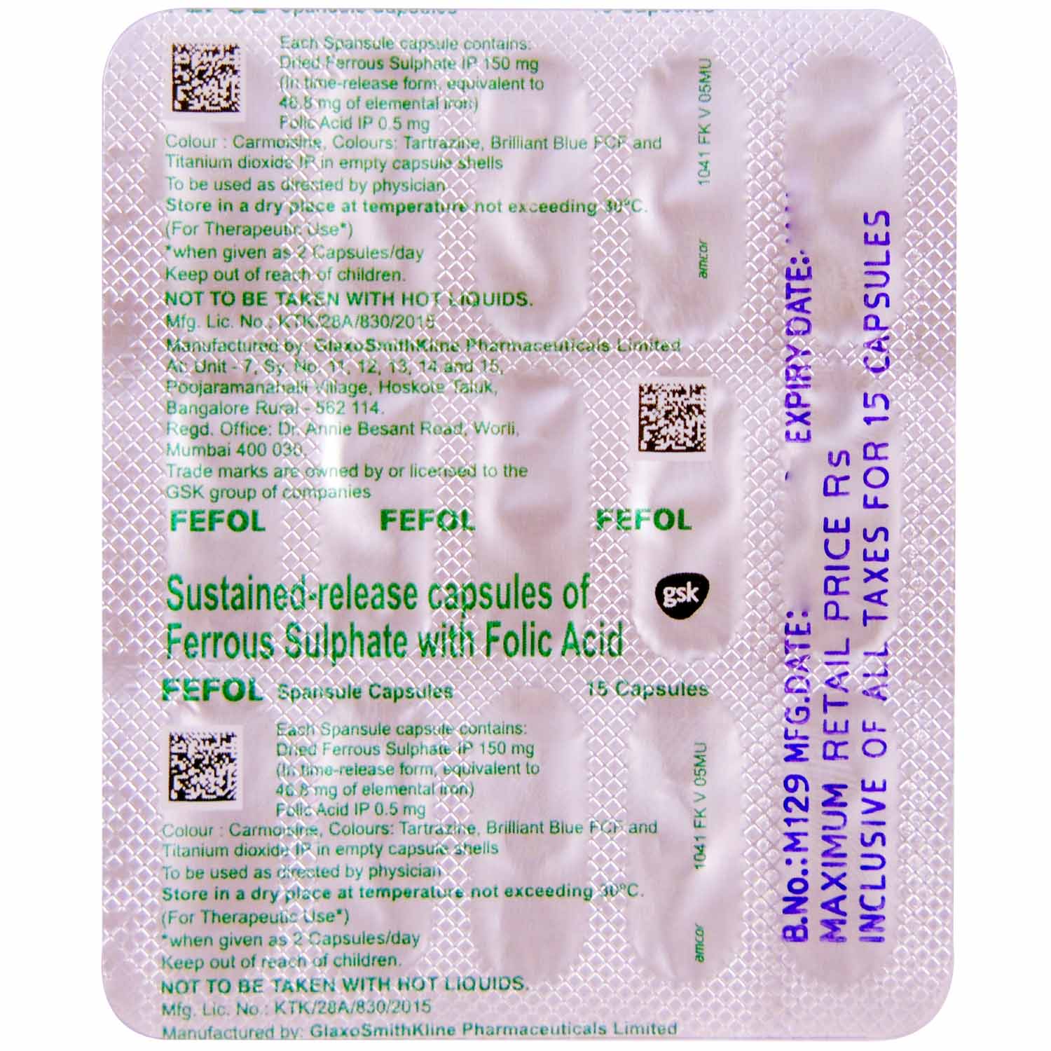 Fefol Spansule Capsule 15's, Pack of 15 CAPSULES Fefol Spansule Capsule 15's, Pack of 15 CAPSULES