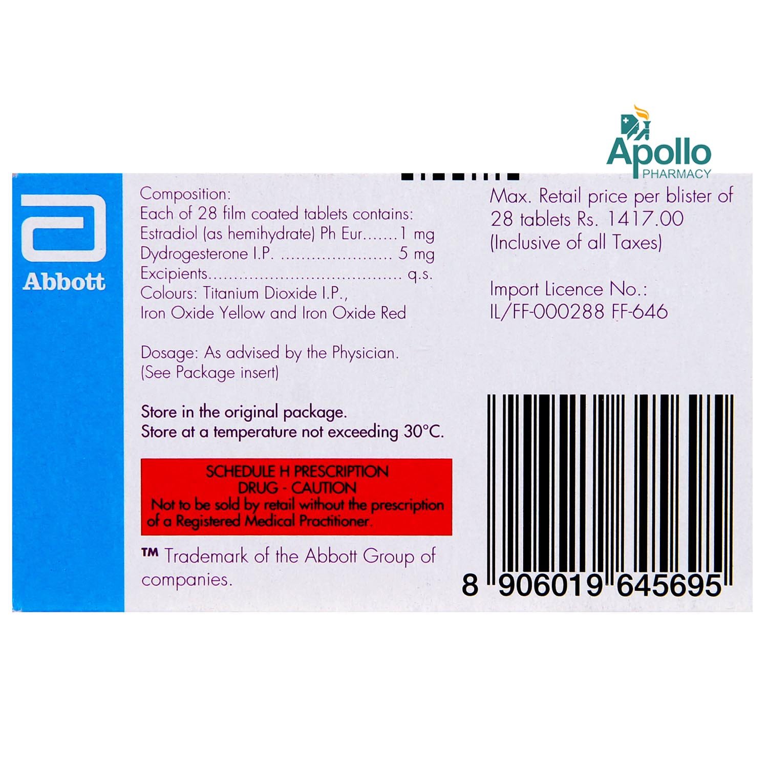 Femoston Conti 1 mg/5 mg Tablet 28's, Pack of 1 TABLET Femoston Conti 1 mg/5 mg Tablet 28's, Pack of 1 TABLET