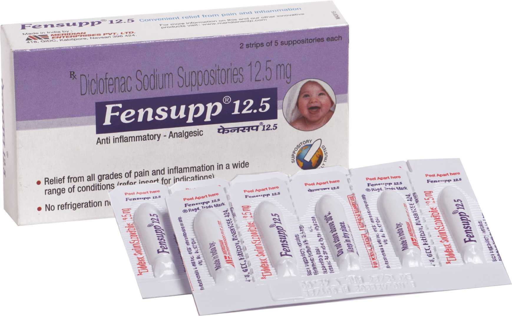 Fensupp 12.5 Suppository 1's, Pack of 1 Fensupp 12.5 Suppository 1's, Pack of 1