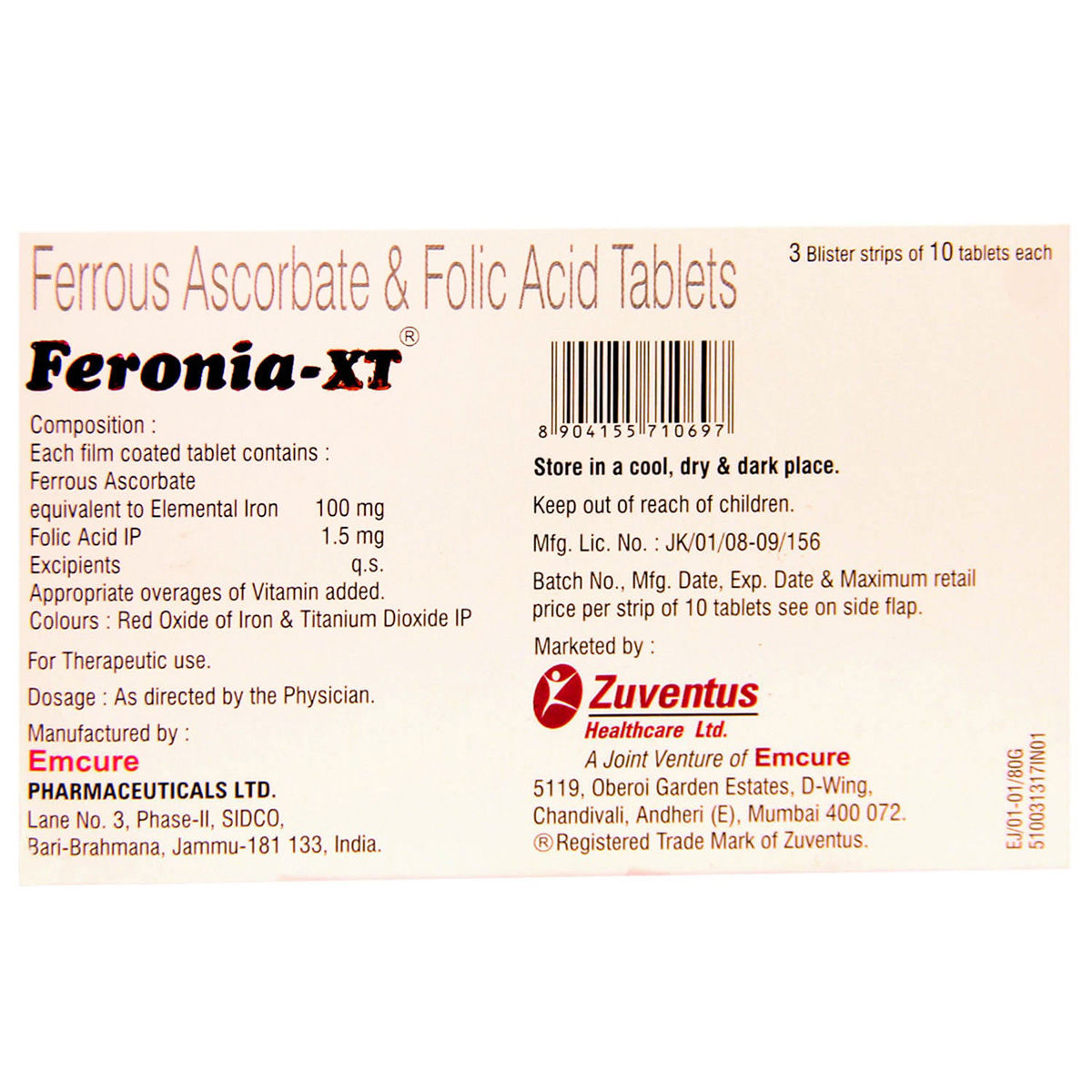Feronia-XT Tablet 10's, Pack of 10 TABLETS