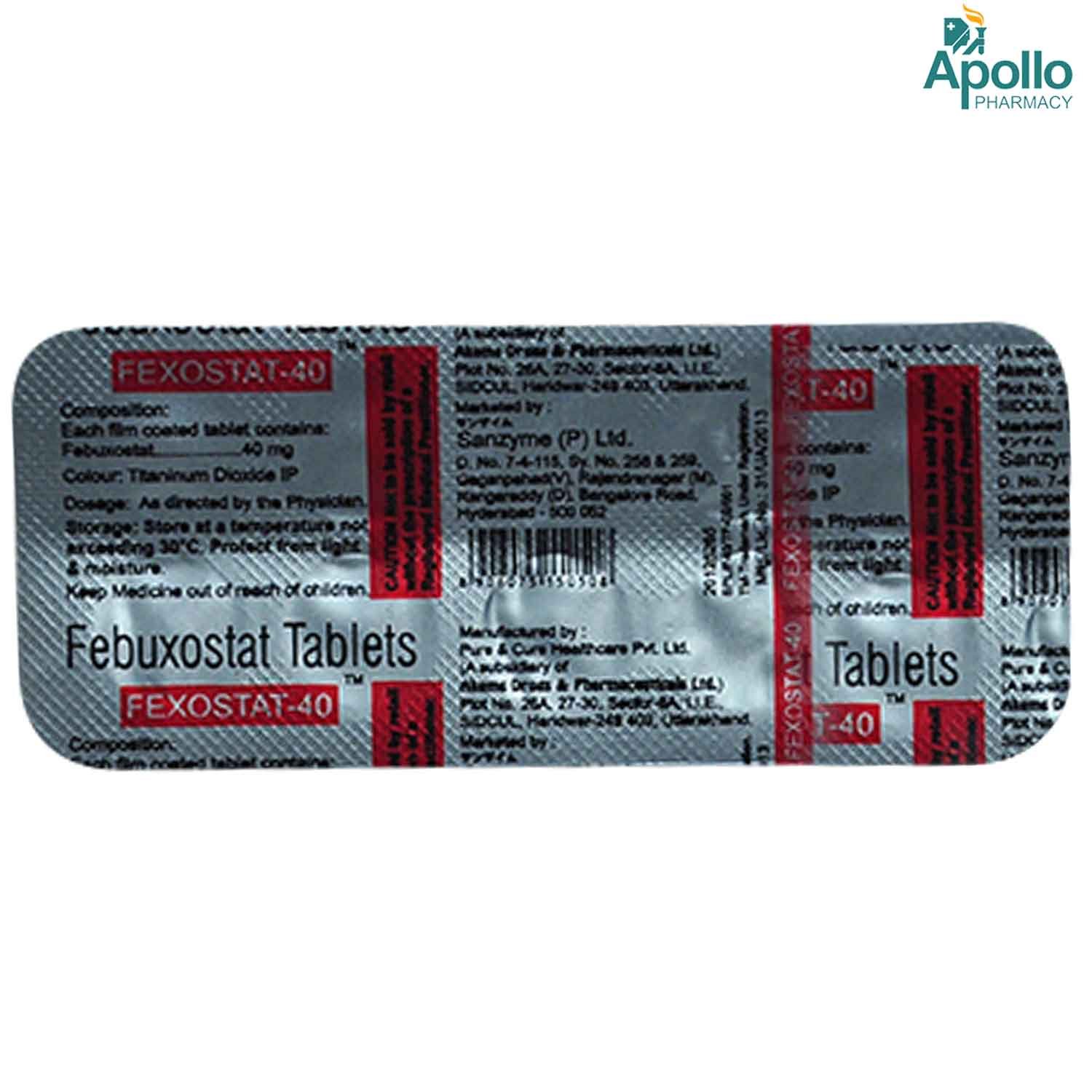 Fexostat-40 Tablet 10's, Pack of 10 TABLETS Fexostat-40 Tablet 10's, Pack of 10 TABLETS