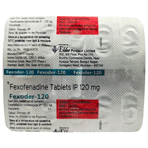 Fexoder-120 mg Tablet 10's, Pack of 10 TabletS