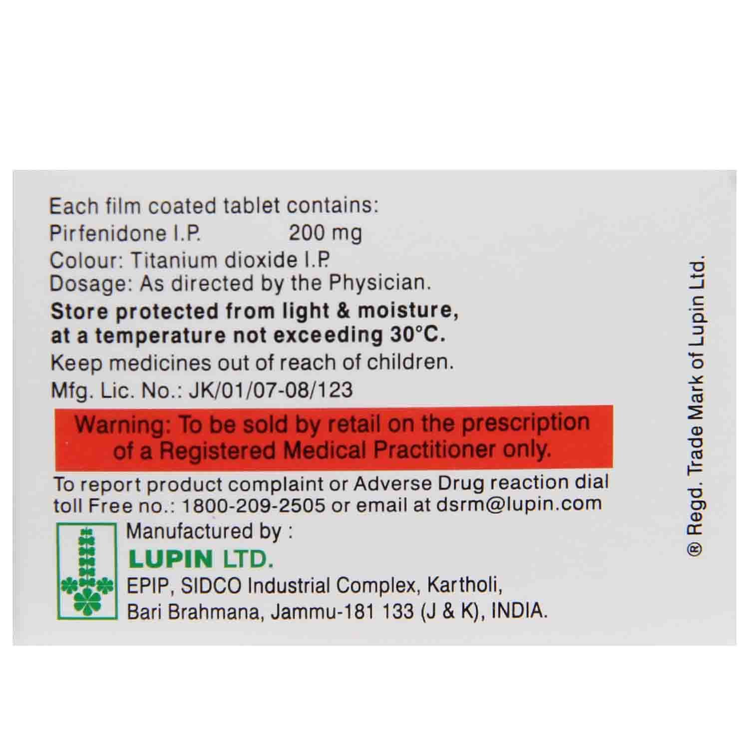 Fibrodone Tablet 10's, Pack of 10 TABLETS Fibrodone Tablet 10's, Pack of 10 TABLETS