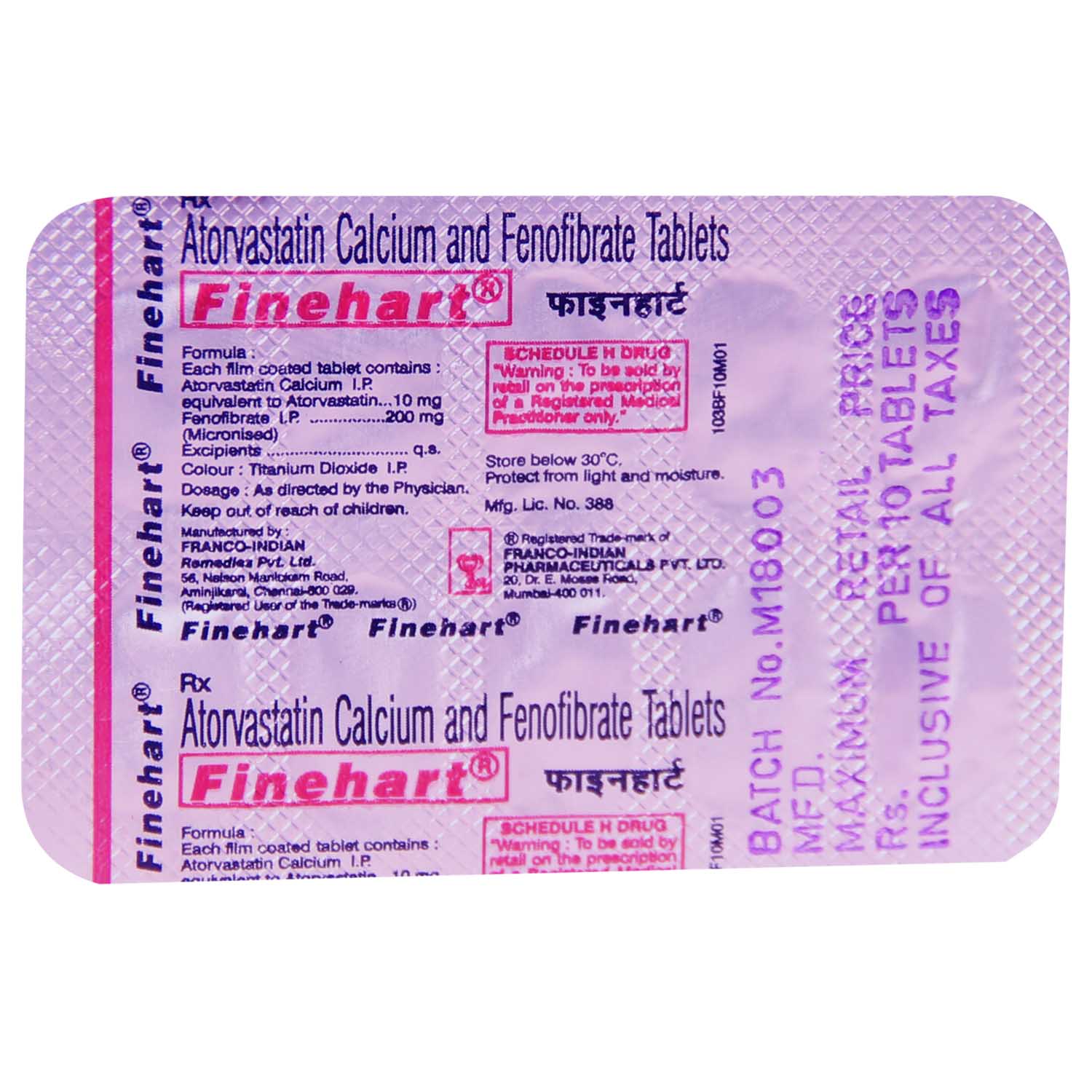 Finehart Tablet 10's, Pack of 10 TABLETS Finehart Tablet 10's, Pack of 10 TABLETS